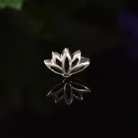 threadless piercing end silver lotus flower