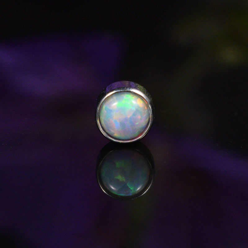 threadless piercing opal stone