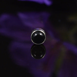 threadless piercing end black onyx stone