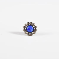 Blue threadless piercing, titanium beads with Lapis