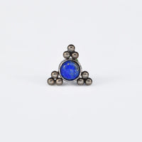 Threadless Piercing End Titanium Beads with Lapis