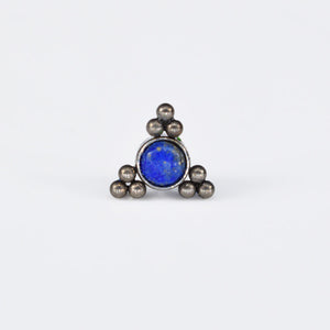 Threadless Piercing End Titanium Beads with Lapis