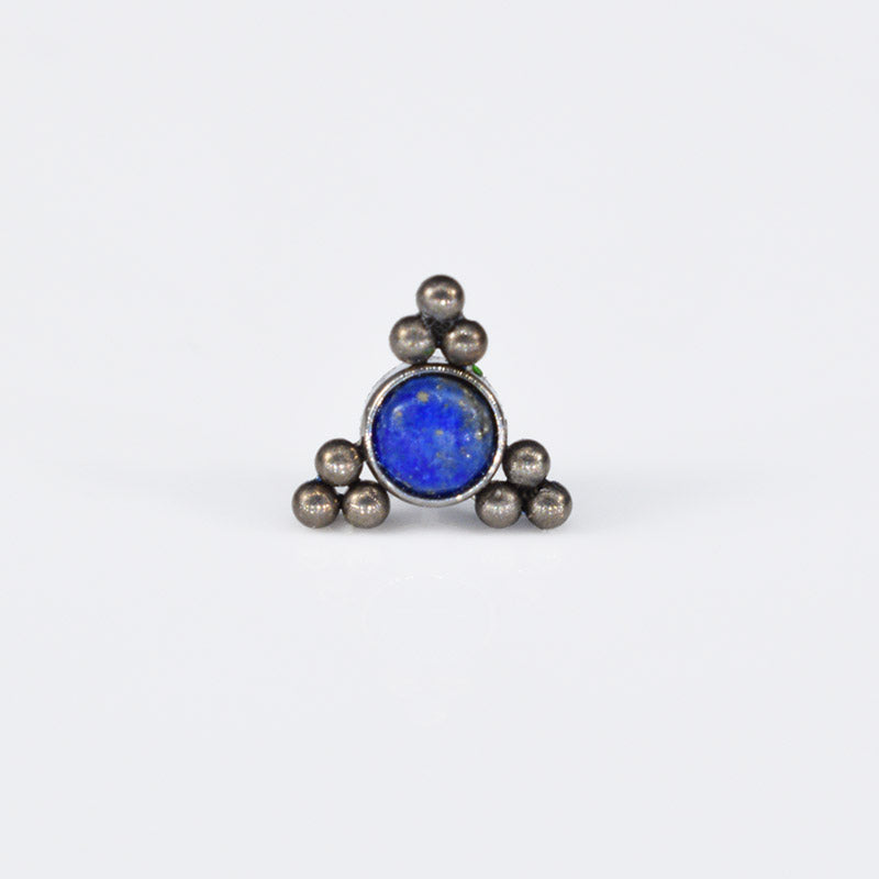 Threadless Piercing End Titanium Beads with Lapis