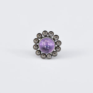 Threadless Piercing End, Titanium Beads with Amethyst