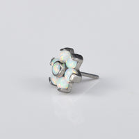 Threadless Titanium Piercing End with Opal Cluster