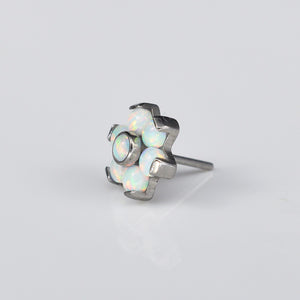 Threadless Titanium Piercing End with Opal Cluster