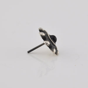 Silver Threadless End Tribal Beads and Onyx Stone