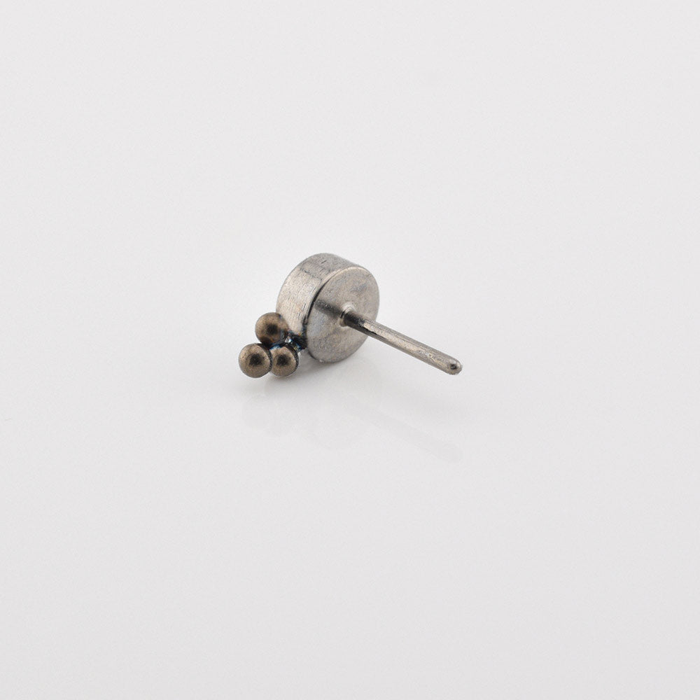 Lapis Stone with Triple Titanium Beads, Threadless Piercing End,
