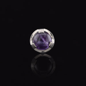 titanium threadless piercing end with amethyst