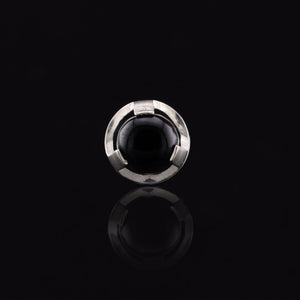 theadless piercing end in titanium with black onyx stone