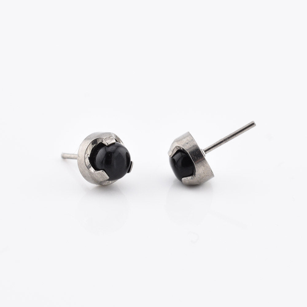 Titanium Threadless Piercing End with Onyx