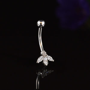 curved barbell with marquise and round crystal gems