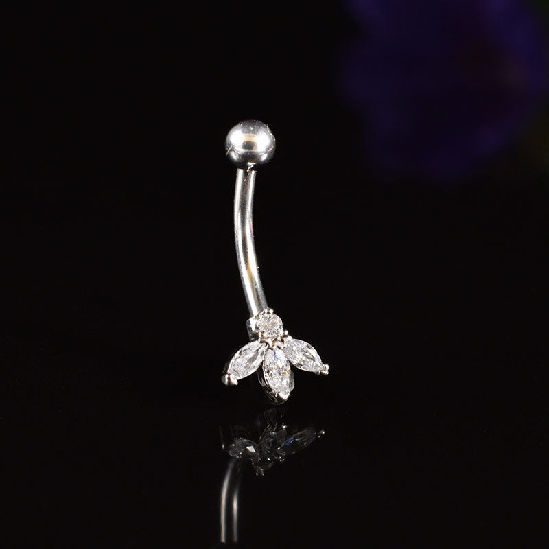 curved barbell with marquise and round crystal gems