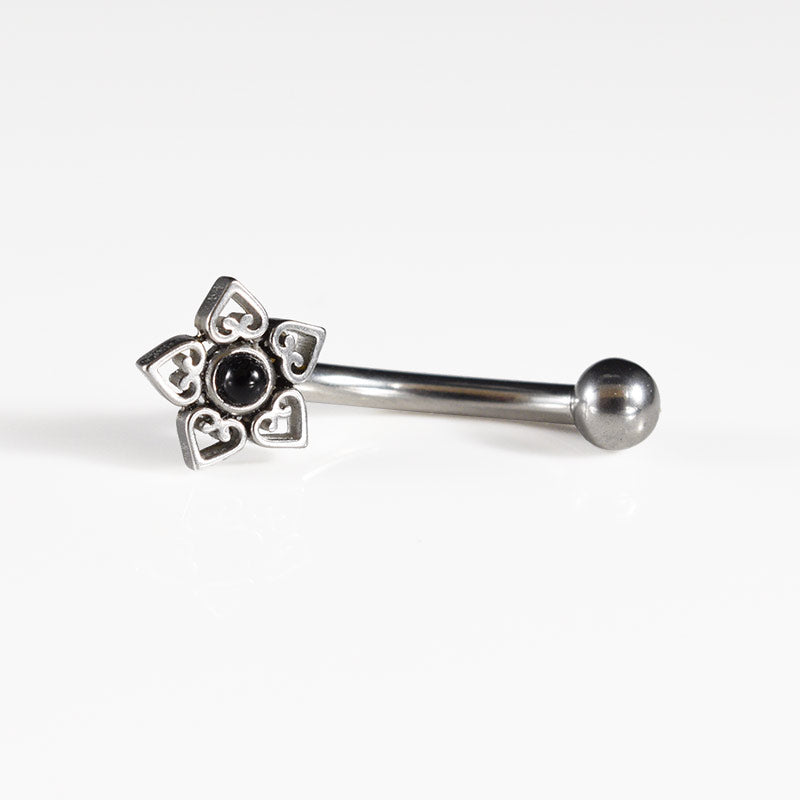 Curved Barbell with Onyx Stone