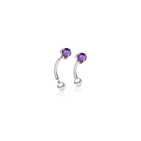 Curved Barbell with Purple Stone