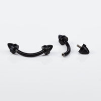 Black Curved Barbell with Onyx Stone Spikes