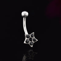 curved barbell with black star design on a black background