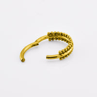 Double Row Tribal Beads Clicker Ring in Gold