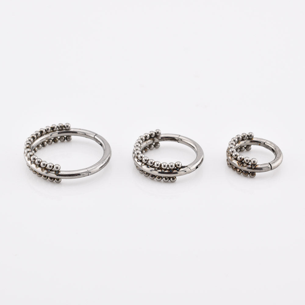 Double Row Tribal Beads Clicker Ring