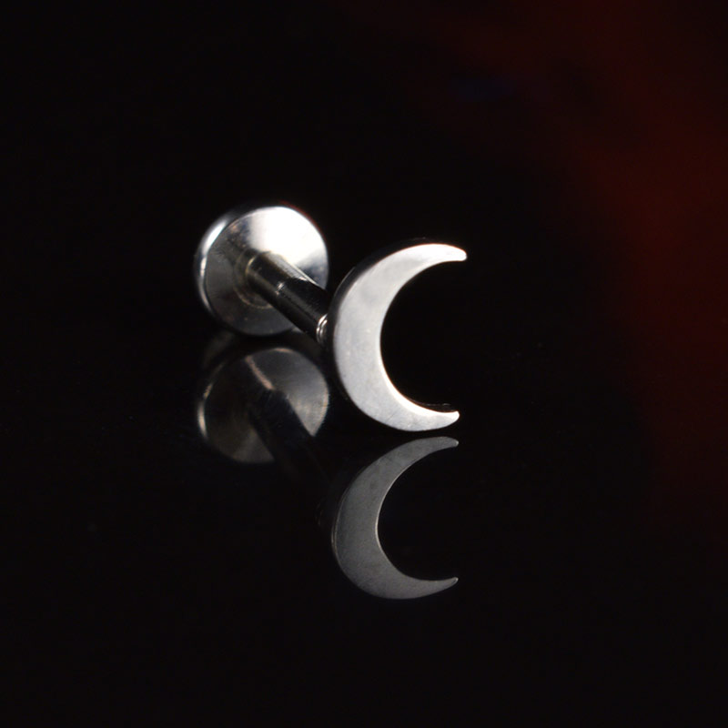 crescent moon labret internally threaded