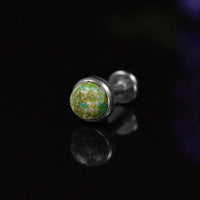 internally threaded labret with african jade