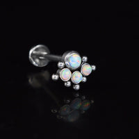 opal cluster internally threaded labret in surgical steel