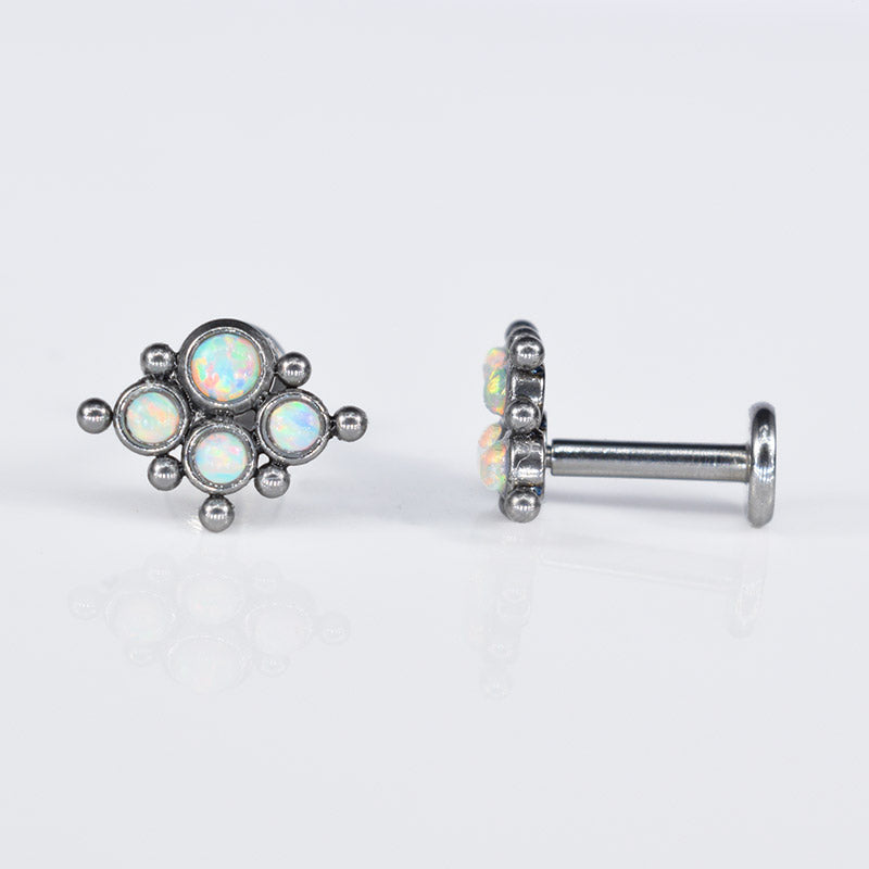 tribal opal cluster labret