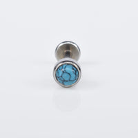 turquoise flat back piercing bar