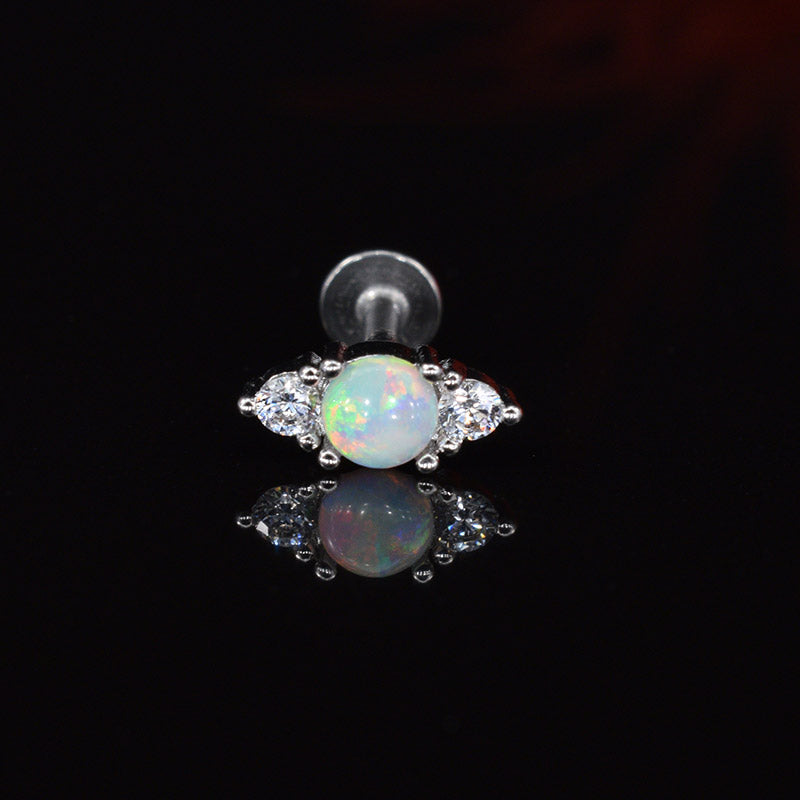 opal labret jewellery with sparkling crystal jewels