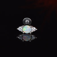 opal labret jewellery with sparkling crystal jewels