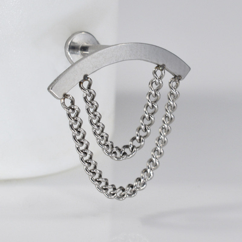 hidden helix piercing with double chain