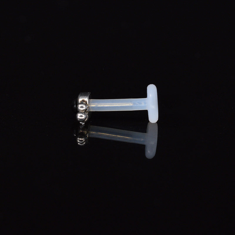 BioFlex Labret with Onyx Stone and Triple Dots