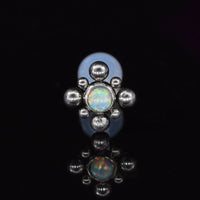 PTFE Bioflex labret opal stone with tribal beading