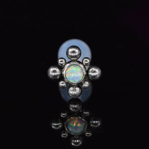PTFE Bioflex labret opal stone with tribal beading