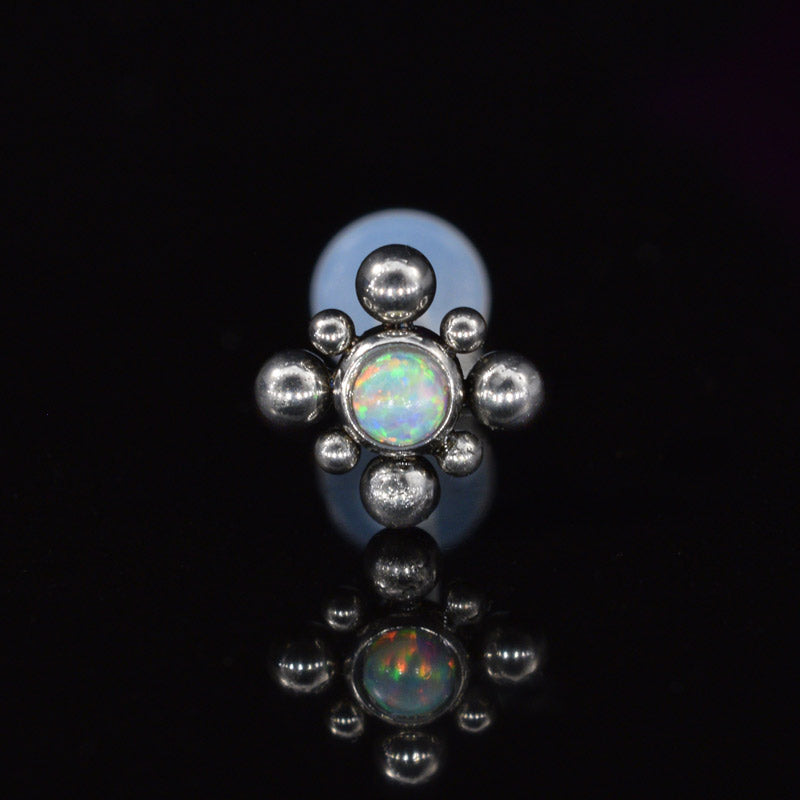 PTFE Bioflex labret opal stone with tribal beading