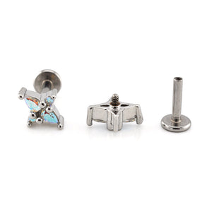 Labret with Cruciform AB Stones