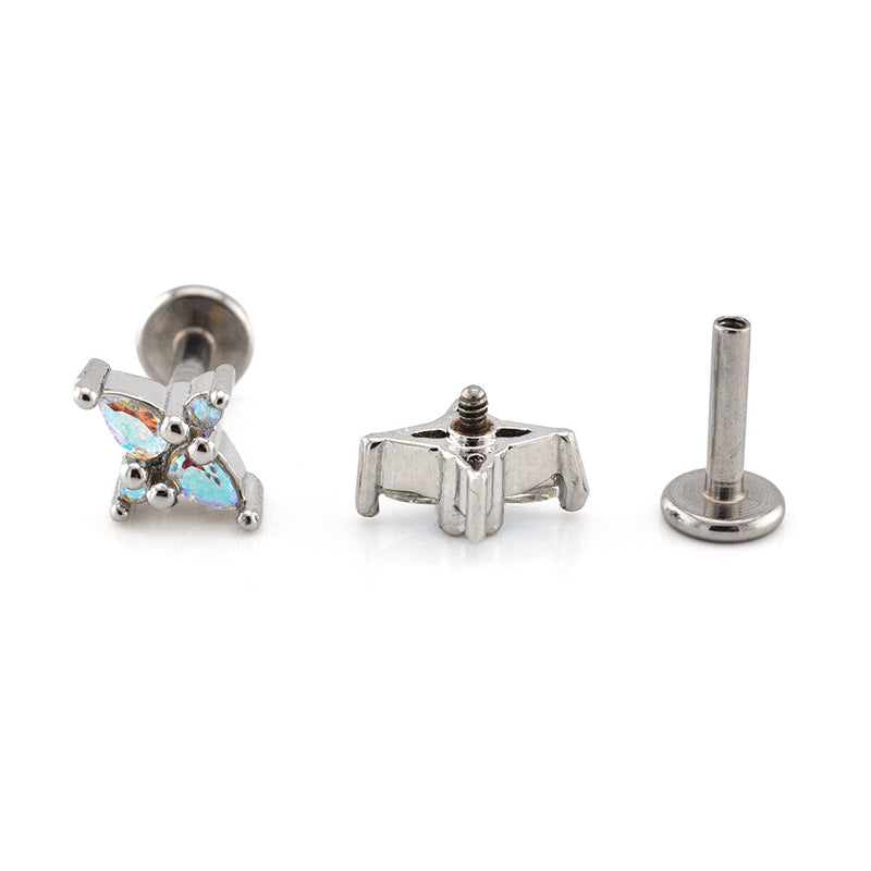 Labret with Cruciform AB Stones