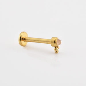 Small Gold Labret with Rose Quartz