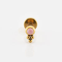 Small Gold Labret with Rose Quartz