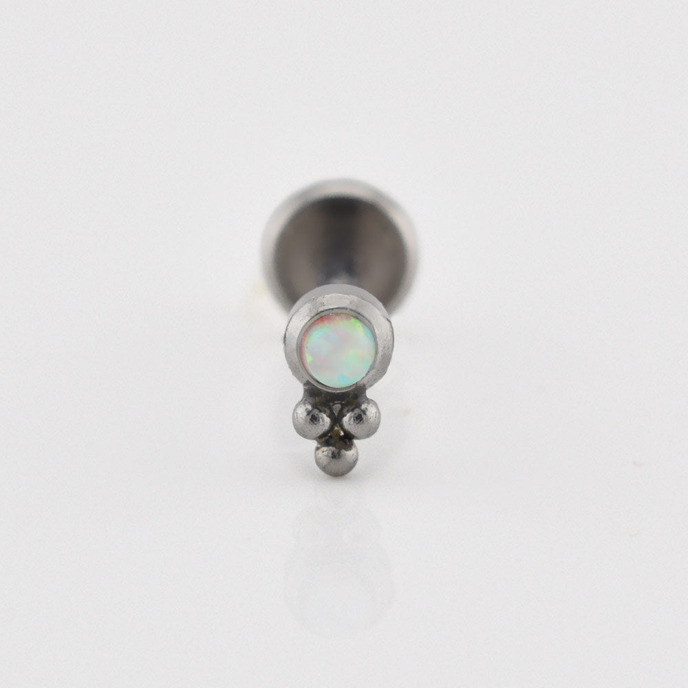 Small Labret with Opal Stone and Triple Dots