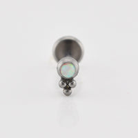Small Labret with Opal Stone and Triple Dots