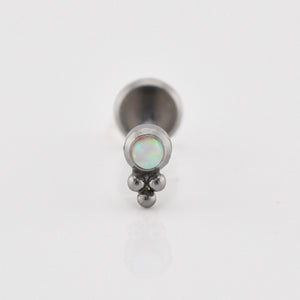 Small Labret with Opal Stone and Triple Dots