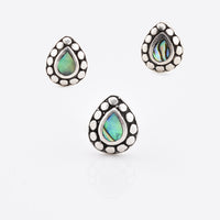 Silver Ended Abalone Teardrop Labret