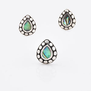 Silver Ended Abalone Teardrop Labret