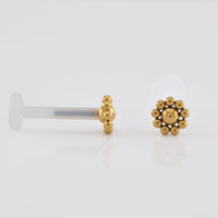 BioFlex Labret with Tribal Dots in Gold
