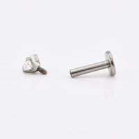 Titanium Labret with Prong Set CZ Stone
