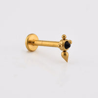 Taureg Inspired Labret with Black Onyx