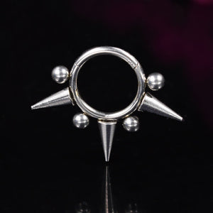 spiky segment ring for tragus or helix piercing