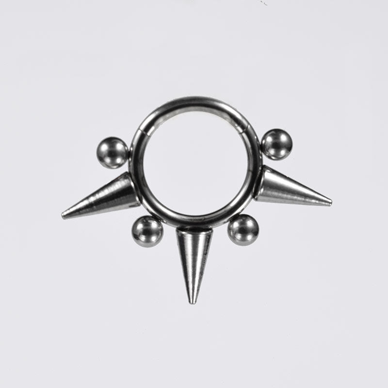 punk style segment ring for tragus or helix piercing