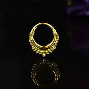 small segment ring in gold pvd steel for tragus, anti tragus and other ear piercings